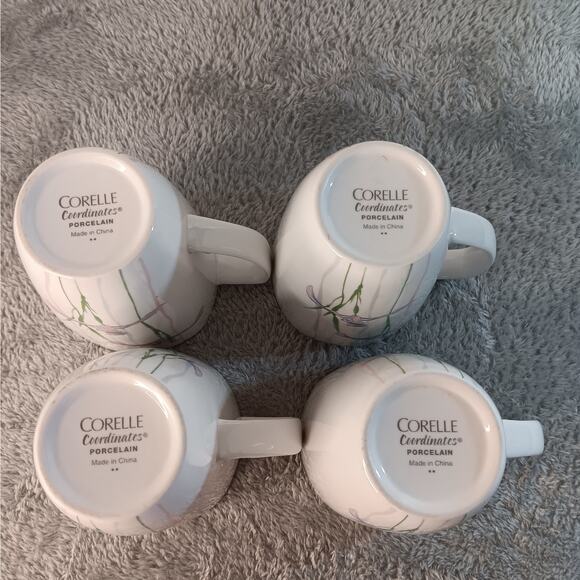 4 CORELLE Coordinates Shadow Iris Square 4" Coffee Mugs Replacements - Picture 7 of 8
